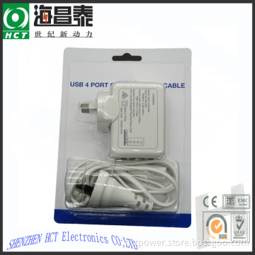(SAA) 4 USB Wall Charger 2.1A